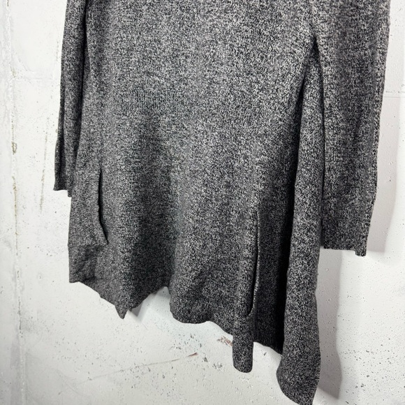 Theory Waterfall Drape Front Open Front Marled Cardigan Sweater Petite - Picture 9 of 11